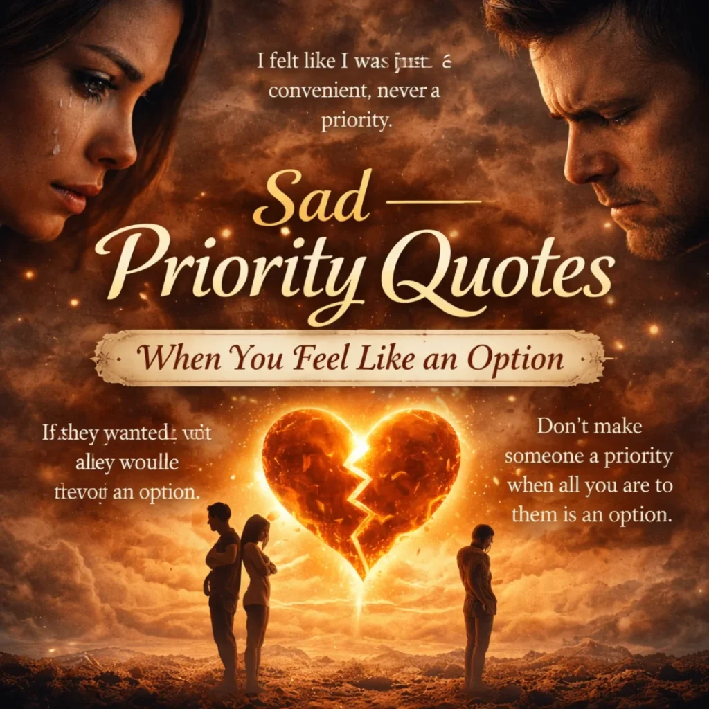 Sad Priority Quotes — When You Feel Like an Option