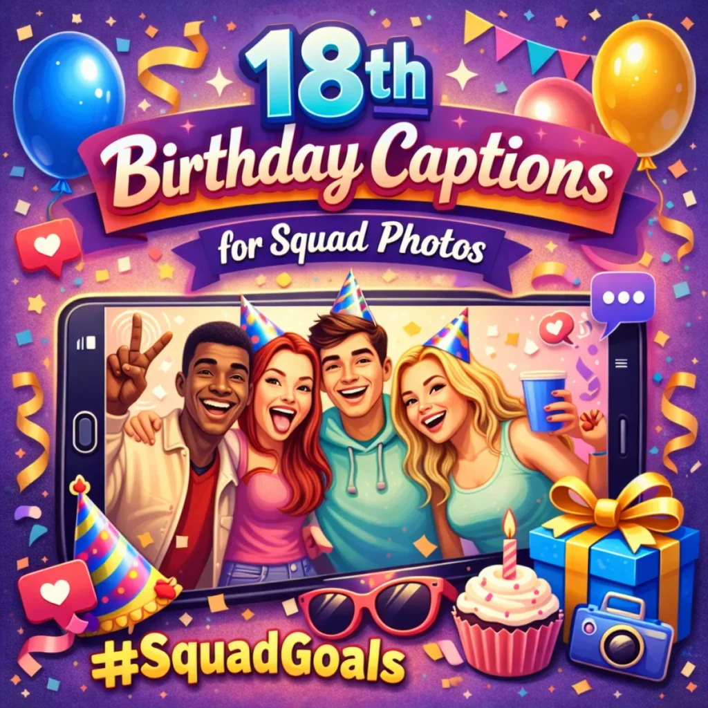 18th Birthday Captions for Squad Photos