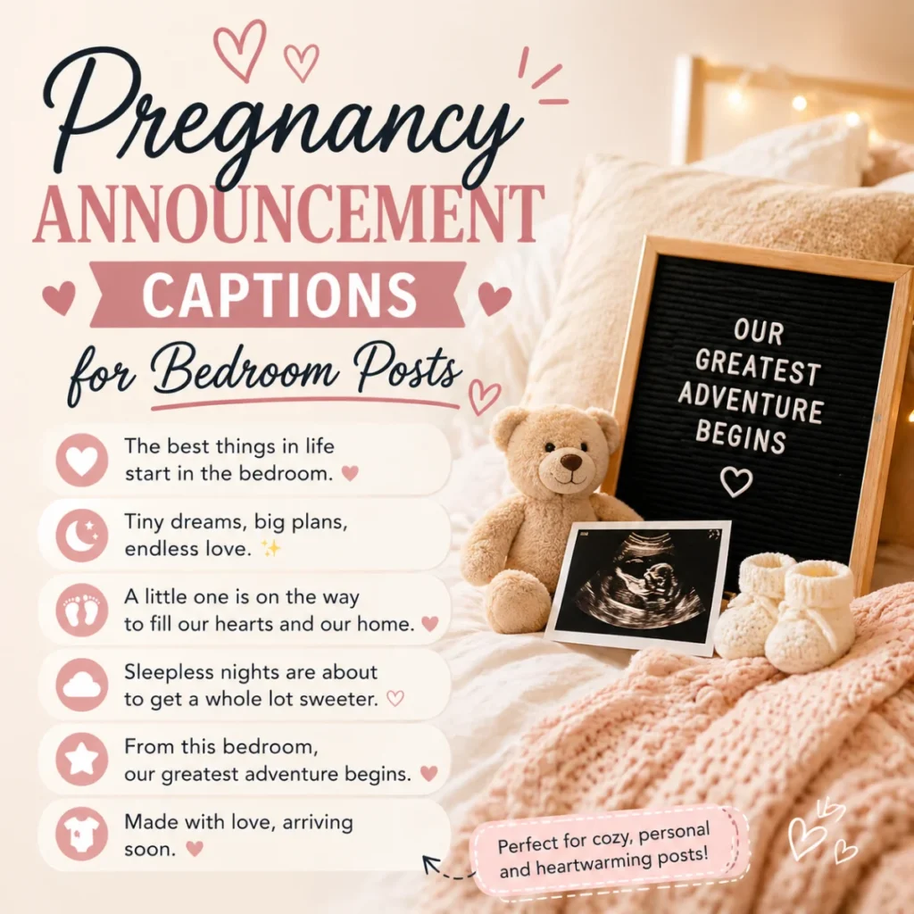 Pregnancy Announcement Captions for Bedroom Posts