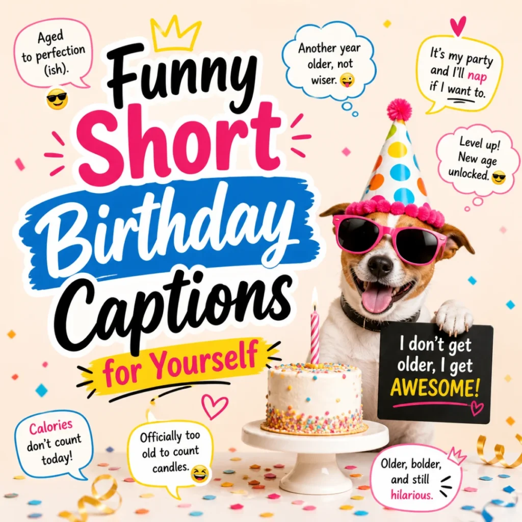 Funny Short Birthday Captions for Yourself