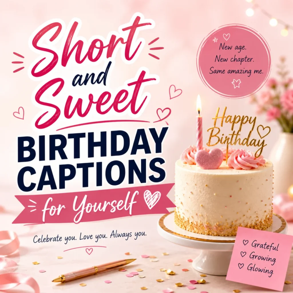 Short and Sweet Birthday Captions for Yourself