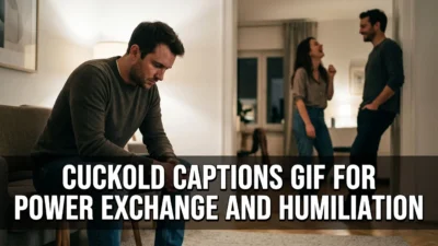 Cuckold Captions GIF for Power Exchange and Humiliation