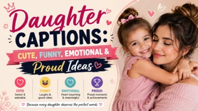 Daughter captions with cute, funny, emotional and proud ideas for family photos