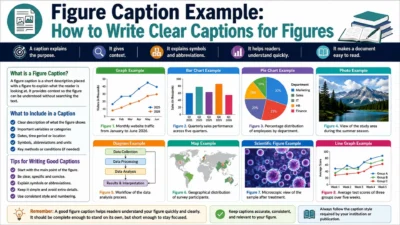 Figure caption example infographic showing how to write clear and informative captions for figures