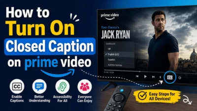 How to turn on closed captions on Prime Video using the CC menu on a TV